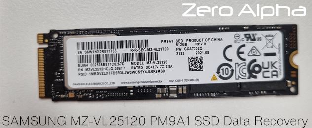 SAMSUNG MZ-VL25120 PM9A1 SSD Data Recovery