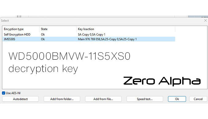 WD5000BMVW-11S5XS0 decryption key