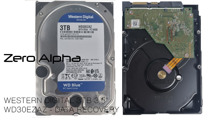 WESTERN DIGITAL 3TB 3.5” WD30EZAZ - DATA RECOVERY