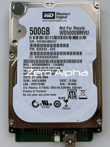 Western Digital WD5000BMVU data recovery