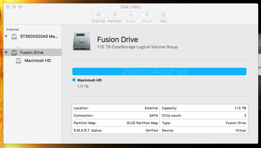Apple Fusion Drive data recovery disk utility