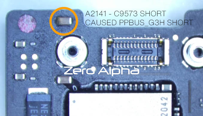 apple macbook 2019 a2141 ppbus g3h short circuit caused by c9573 data recovery