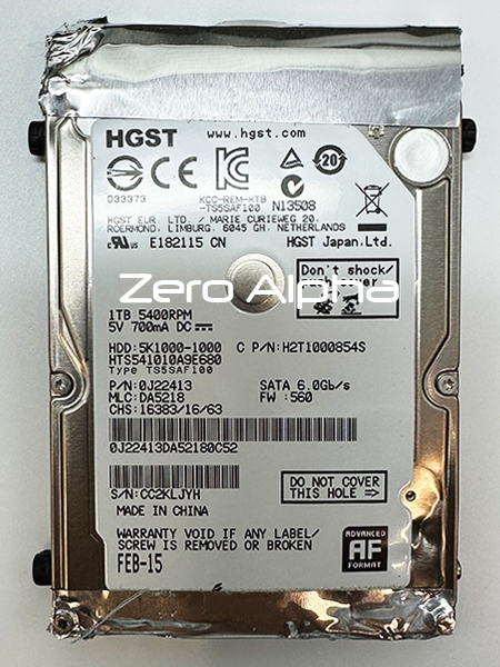 TOURO HGST 1TB HDD HGST-HTS541010A9E680 data recovery