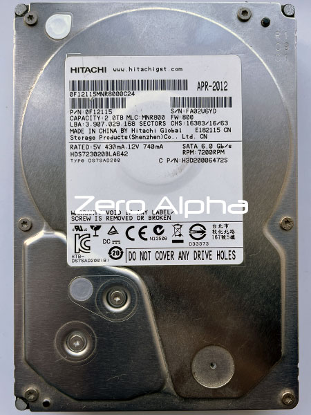 Hitachi HDS723020BLA642 Data Recovery