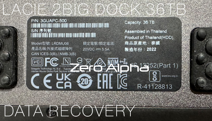 Data Recovery LACIE 2BIG 36TB 2022 3GUAPC-500