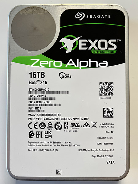 Seagate ST16000NM001G 16TB EXOS X16 Data Recovery Enterprise 2KK103 003