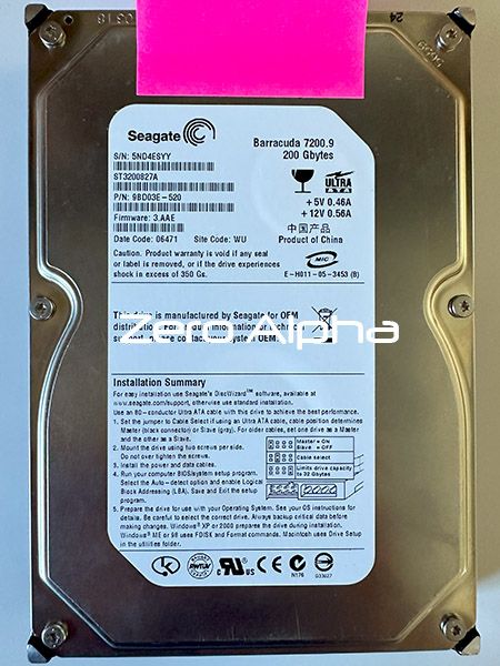 seagate ST3200827A 7200.9 200gb data recovery 9bd03e