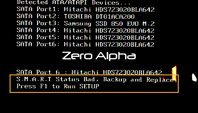 bios error message: s.m.a.r.t status bad, backup and replace. Press F1 to Run Setup